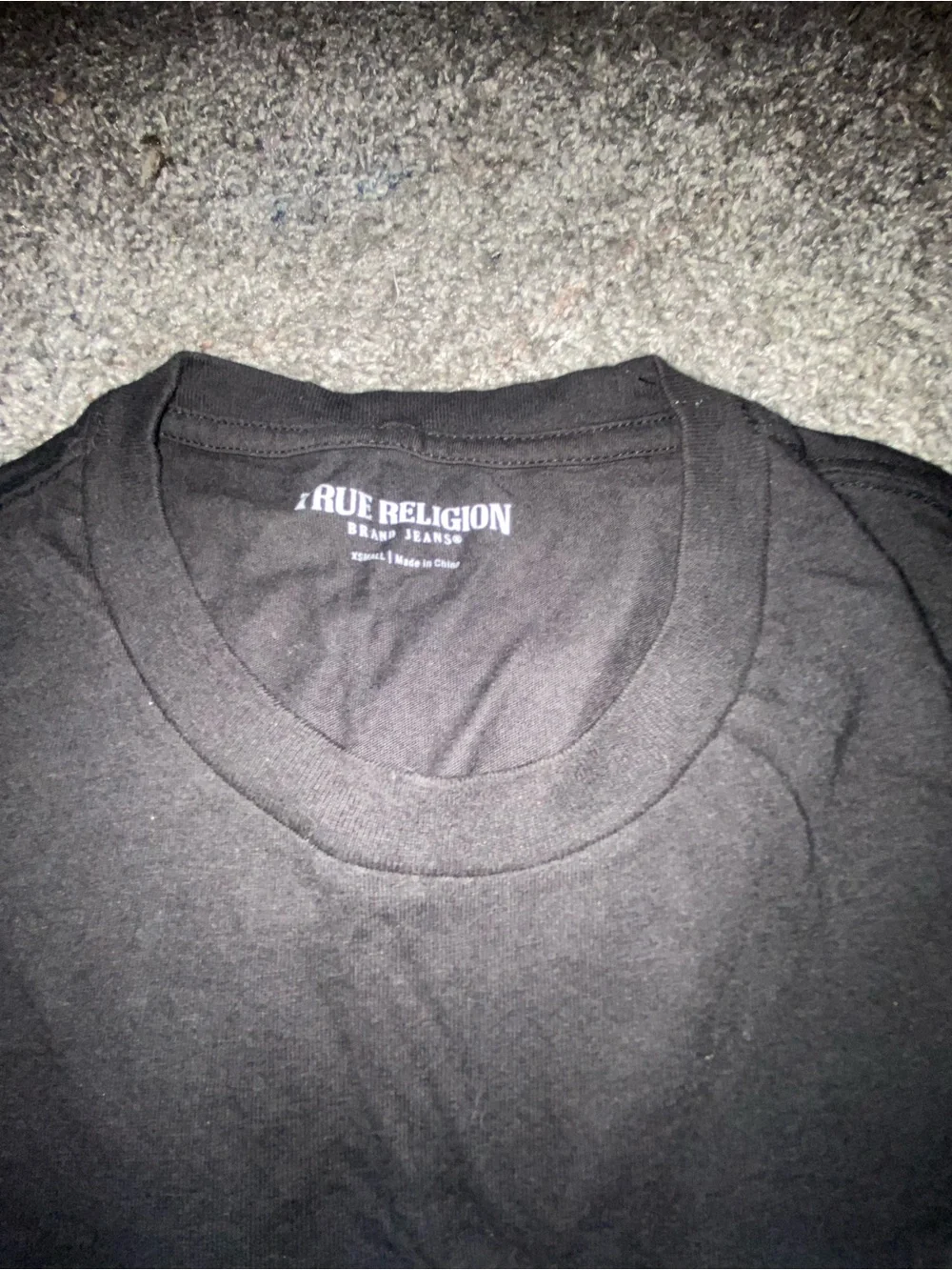 True Religion Black Tee with White Logo